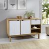 vidaXL Sideboard Brown and white Solid pine wood, engineered wood Medium