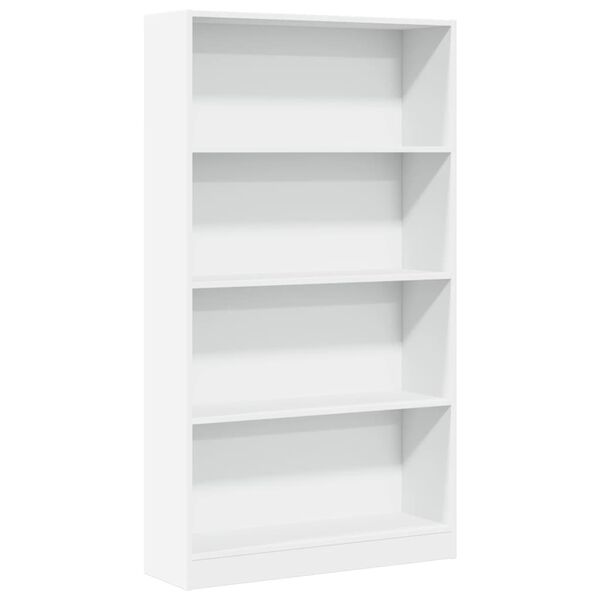 vidaXL Bookcase White Engineered Wood Bookcase Rectangular Modern