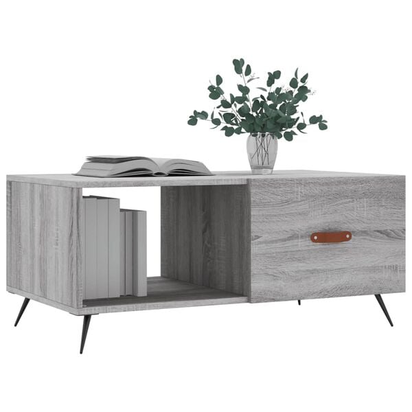 vidaXL Coffee Table Gray Sonoma Engineered wood, Iron Medium