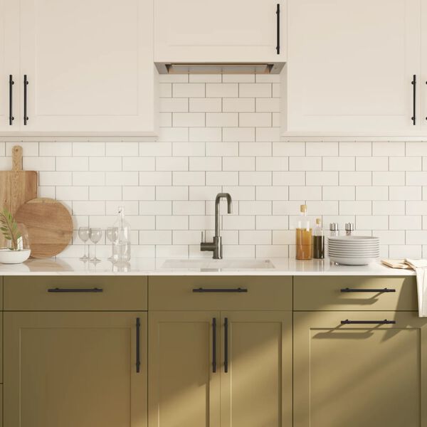 vidaXL Cabinet Handle Set of 20 Black Stainless Steel 8.8 x 1.3 in