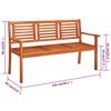 vidaXL 3-Seater Patio Bench with Cushion 59.1" Solid Eucalyptus Wood