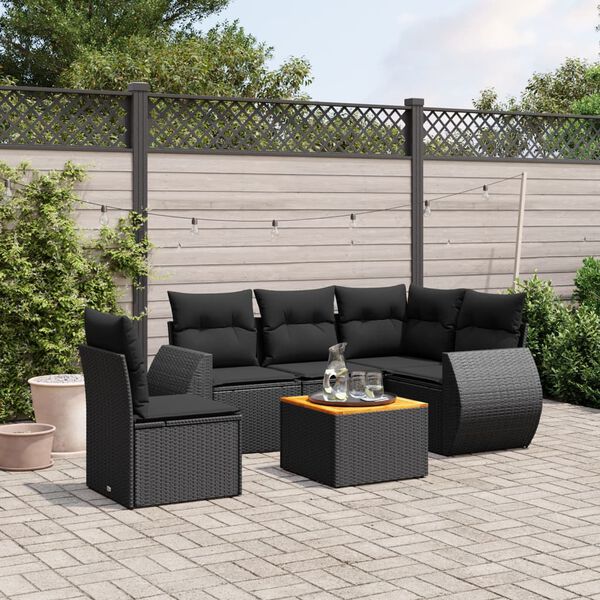 vidaXL Garden Sofa Set Black PE rattan Large Modular Garden Sofa Set