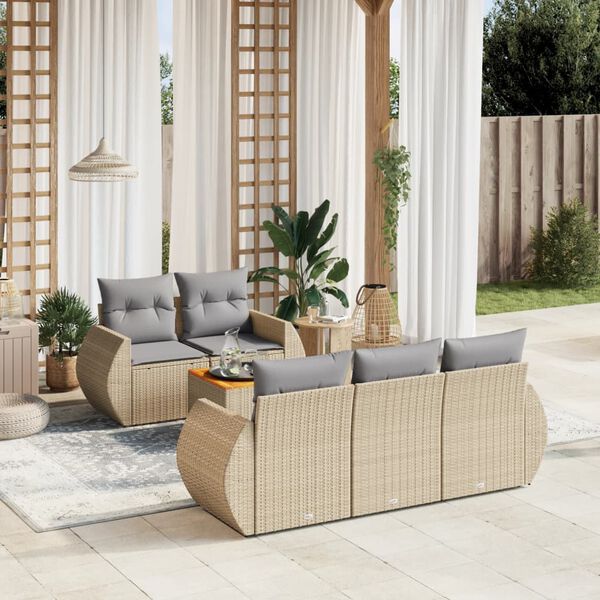 vidaXL Garden Sofa Set Beige