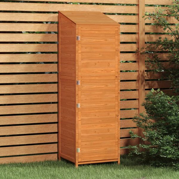 vidaXL Garden Shed Brown Solid Fir Wood Medium Garden Shed Rectangular