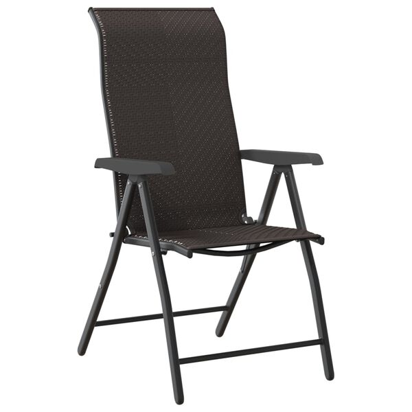 vidaXL Garden Chair Set of 8 Black Coffee PE rattan, powder-coated steel