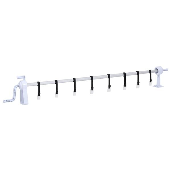 vidaXL Pool Cover Roller White Plastic Adjustable Telescopic technology