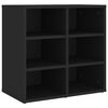 vidaXL Shoe Cabinet Set of 2 Black Engineered wood Medium Shoe Cabinet