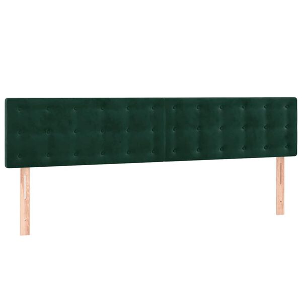 vidaXL Headboards 2 pcs Dark Green 31.5"x2"x30.7"/34.6" Velvet