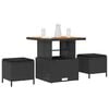 vidaXL Garden Dining Set Black Poly rattan