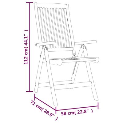 vidaXL Folding Patio Chairs 6 pcs Solid Wood Eucalyptus