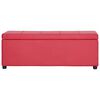 vidaXL Bench Red Faux Leather, Wood 45.7 inches long Bench Rectangular
