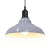 vidaXL Pendant Lamp Gloss grey, White Metal 12.2 in Ø Height-Adjustable