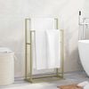 vidaXL Towel Rack Gold Iron Medium Towel Rack Rectangular Modern