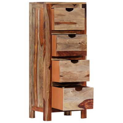 vidaXL Drawer Cabinet 15.7"x11.8"x39.3" Solid Sheesham Wood