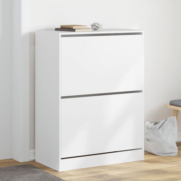vidaXL Shoe Cabinet White Engineered wood Tall Shoe Cabinet