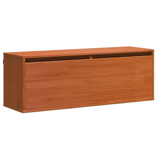 vidaXL Wall Cabinet Wax Brown 39.37 x 11.81 x 13.78 in Solid Pine Wood
