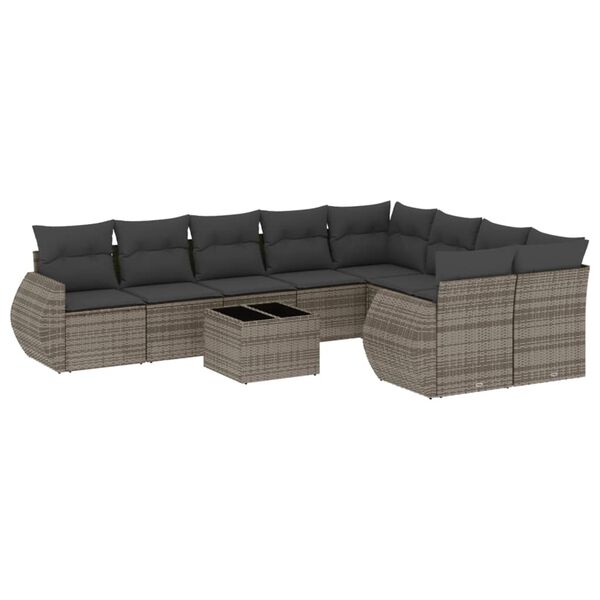 vidaXL Garden Sofa Set Grey, Dark Grey