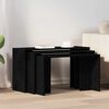 vidaXL Nesting Table Black Engineered wood Small Stackable