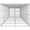 vidaXL Dog Kennel Silver Galvanized Steel, PE 234.9 sq ft Dog Kennel