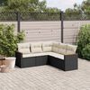 vidaXL Garden Sofa Set Black, Cream White