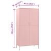 vidaXL Wardrobe Pink Steel Large Wardrobe Rectangular Modern