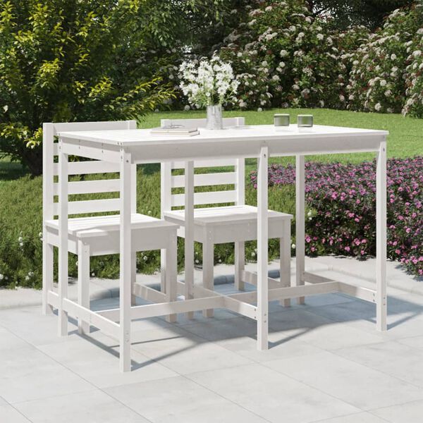 vidaXL Garden Table White Solid Pine Wood Large Durable Garden Table