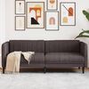 vidaXL Sofa Dark Brown 100% Polyester, Plywood, Solid Wood 3-Seater