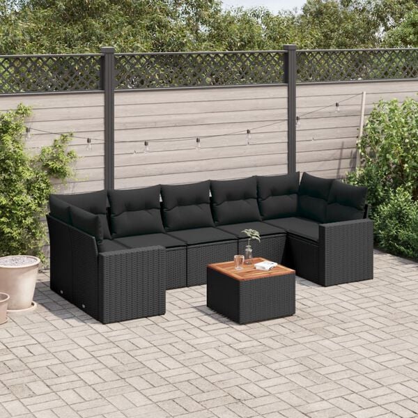 vidaXL Garden Sofa Set Black