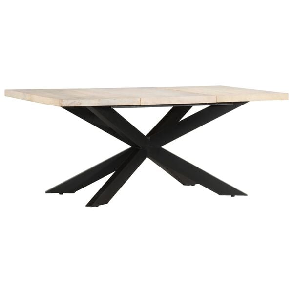 vidaXL Dining Table Bleached Mango Wood Solid Bleached Mango Wood