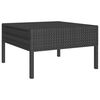 vidaXL Garden Lounge Set Black PE rattan, powder-coated steel, fabric