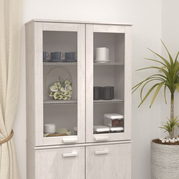 vidaXL Top For Highboard White Solid Pinewood, MDF 33.5 x 13.8 x 39.4 in