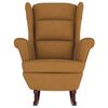 vidaXL Rocking Chair Brown Velvet, solid rubber wood 29.1 x 35.4 x 40.2 in