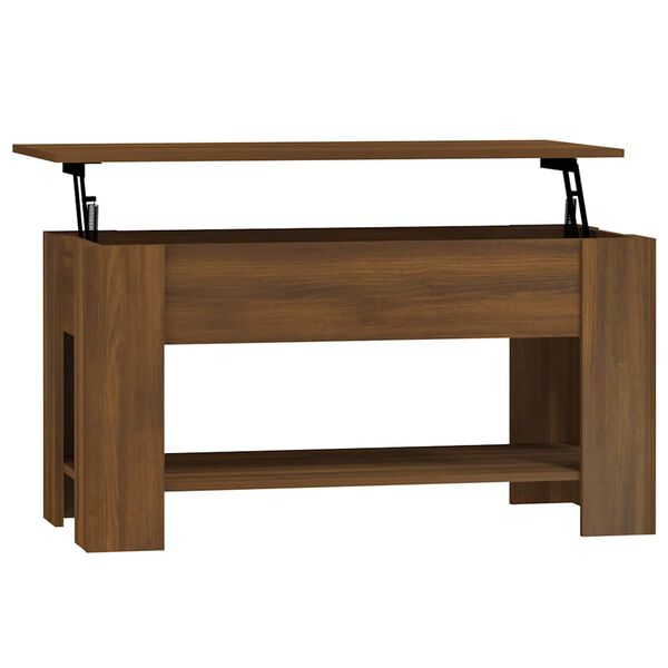 vidaXL Coffee Table Brown Oak Engineered Wood 39.8 x 19.3 x 20.5 in