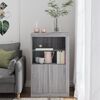 vidaXL Side Cabinet Grey Sonoma Engineered Wood, Glass Medium