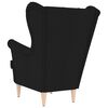 vidaXL Armchair Black Polyester fabric, plywood, solid rubber wood Single
