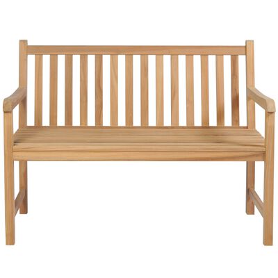 vidaXL Patio Bench with Green Cushion 47.2" Solid Teak Wood