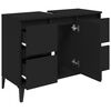 vidaXL Sink Cabinet Black Engineered wood Standard Sink Cabinet