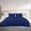 vidaXL Duvet Cover Set Navy blue 100% Cotton 88.6 x 86.6 in Light Weight