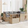 vidaXL Garden Sofa Set Beige PE Rattan 5-Piece Set Adjustable Armrests