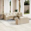vidaXL Garden Sofa Set Beige Poly Rattan 10 Piece Modular