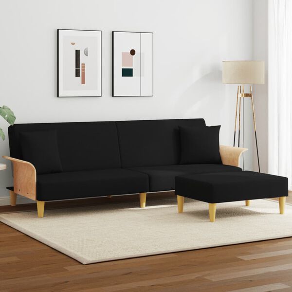 vidaXL Sofa Bed Black Velvet 30.3 x 21.7 x 12.2 in