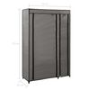 vidaXL Folding Wardrobe Gray Fleece fabric cover and steel frame