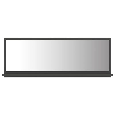 vidaXL Bathroom Mirror Gray 39.4"x4.1"x14.6" Engineered Wood