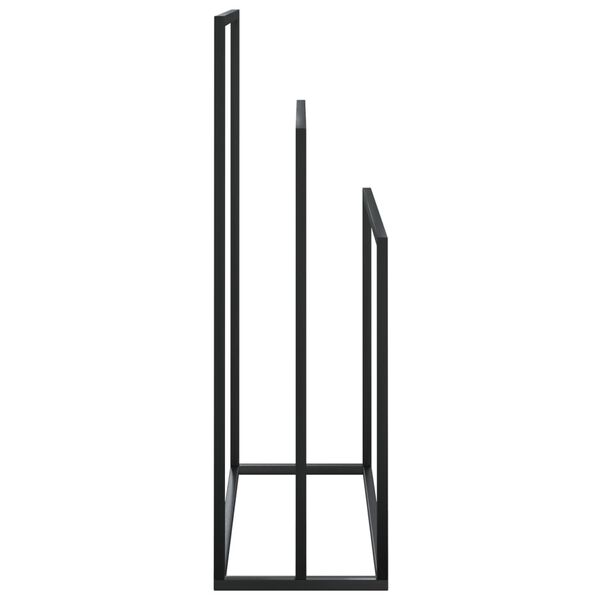vidaXL Towel Rack Black Iron Medium Towel Rack Rectangular Modern