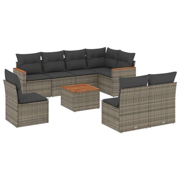 vidaXL Garden Sofa Set Gray