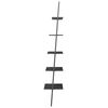 vidaXL Leaning Shelf Black Engineered wood, steel 5-Tier