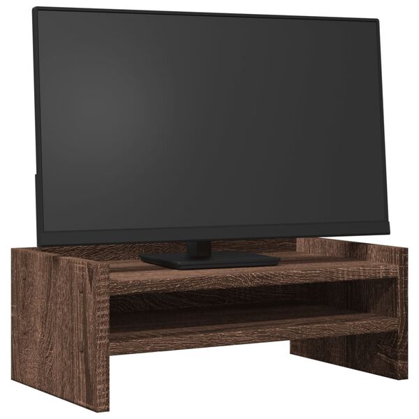 vidaXL Monitor Stand Brown Oak 16.5x9.4x6.3" Engineered Wood