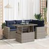 vidaXL 5 Piece Patio Sofa Set with Cushions Gray Poly Rattan Acacia
