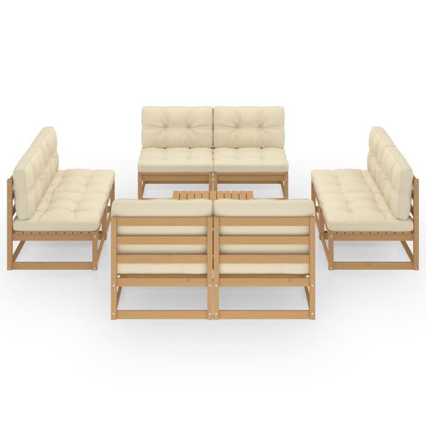 vidaXL Garden Lounge Set Honey brown Solid pine wood Modular