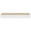 vidaXL Wall Shelf Oak and White Honeycomb MDF and Metal 19.7x9.1 in